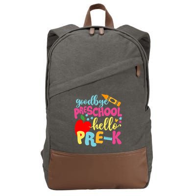Goodbye Preschool Class of 2033 Graduate Hello Pre-K School Cotton Canvas Backpack