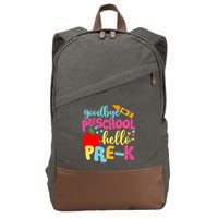 Goodbye Preschool Class of 2033 Graduate Hello Pre-K School Cotton Canvas Backpack