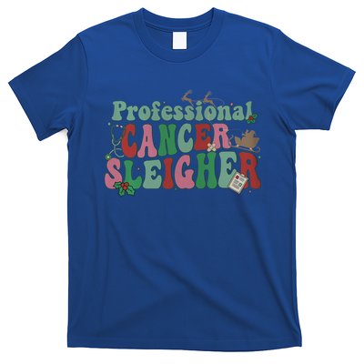 Groovy Professional Cancer Sleigher Christmas Oncology Nurse Gift T-Shirt