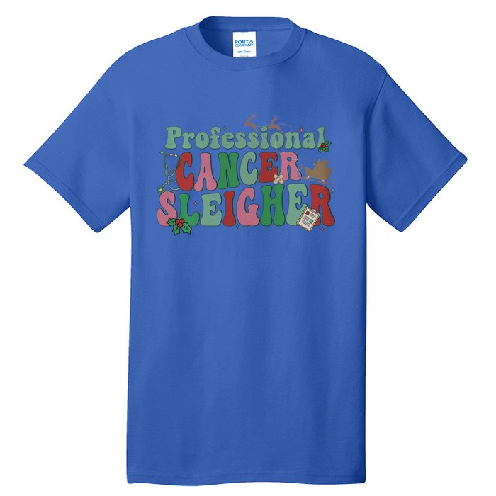 Groovy Professional Cancer Sleigher Christmas Oncology Nurse Gift Tall T-Shirt