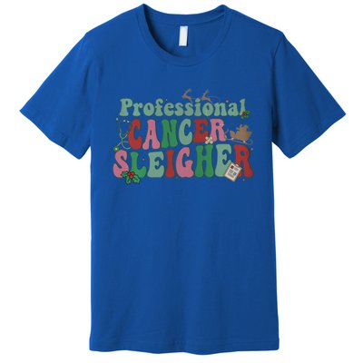 Groovy Professional Cancer Sleigher Christmas Oncology Nurse Gift Premium T-Shirt