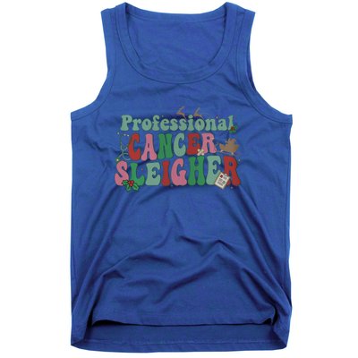 Groovy Professional Cancer Sleigher Christmas Oncology Nurse Gift Tank Top