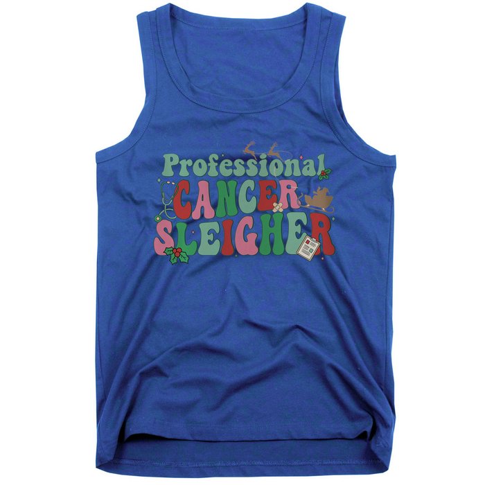 Groovy Professional Cancer Sleigher Christmas Oncology Nurse Gift Tank Top