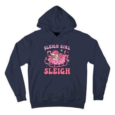 Groovy Pink Christmas Coffee Sleigh Girl Sleigh Xmas Holiday Tall Hoodie