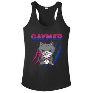 Gaymer Purride Cat Video Game Gamer LGBTQ Bisexual Flag Gay Ladies PosiCharge Competitor Racerback Tank