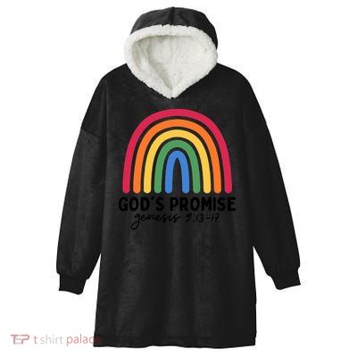 Gods Promise Christian Rainbow Hooded Wearable Blanket
