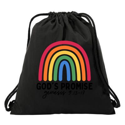 Gods Promise Christian Rainbow Drawstring Bag