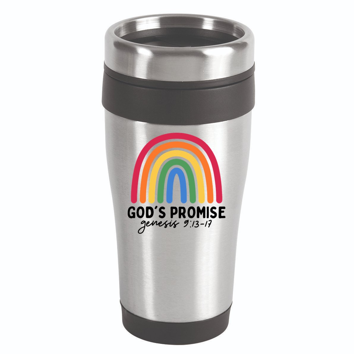 Gods Promise Christian Rainbow 16oz Travel Tumbler