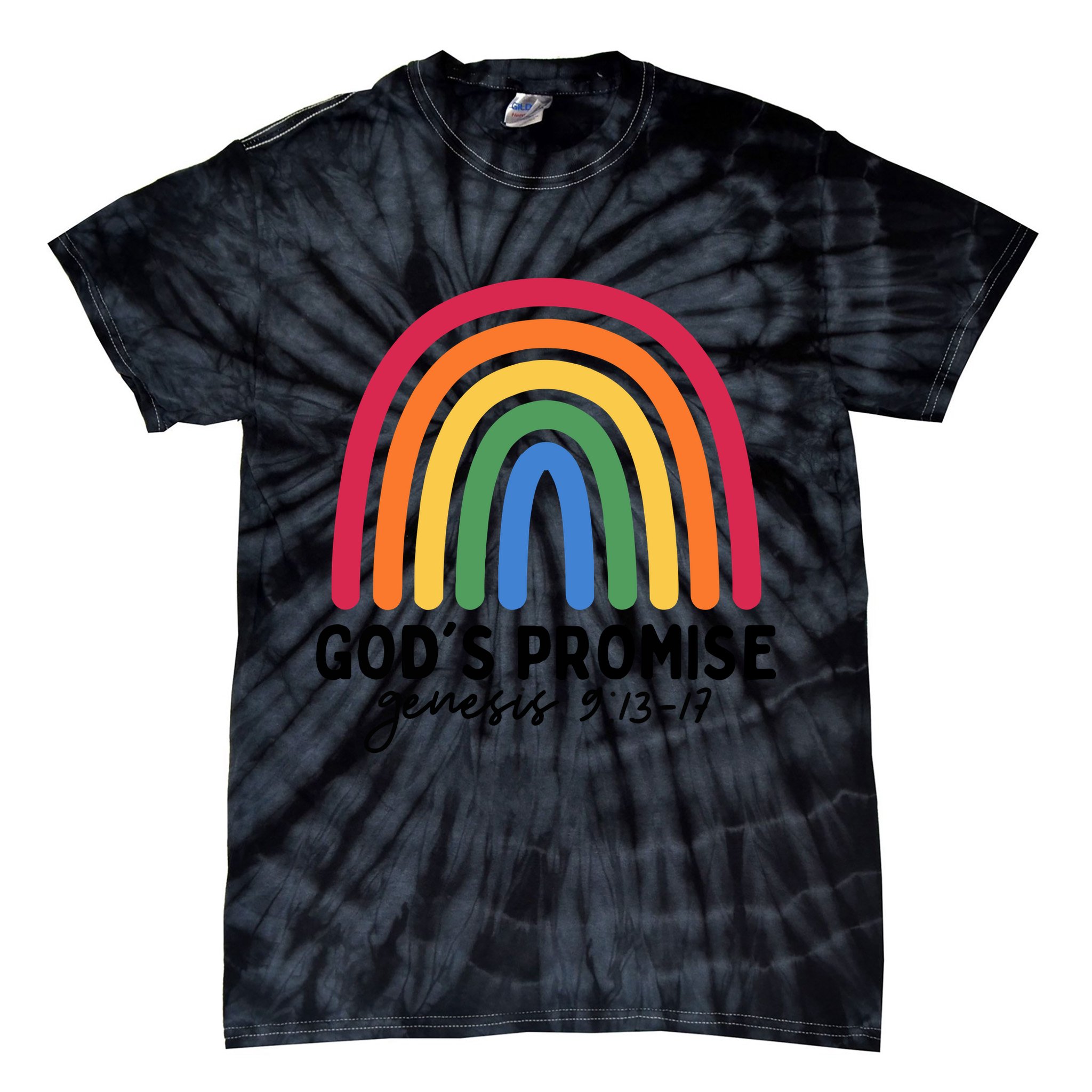 Gods Promise Christian Rainbow Tie-Dye T-Shirt