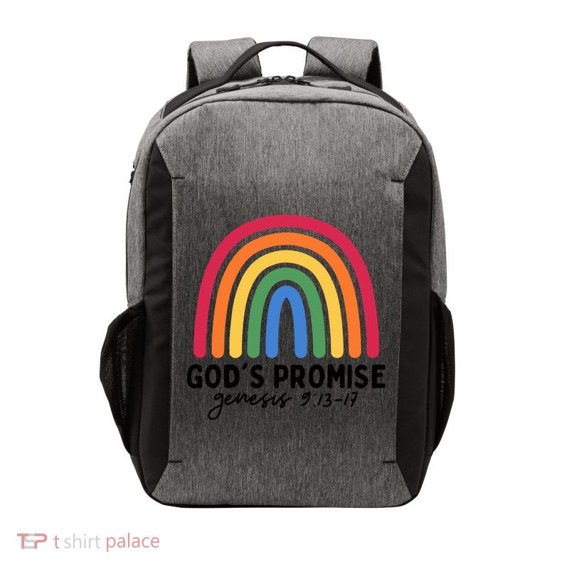 Gods Promise Christian Rainbow Vector Backpack