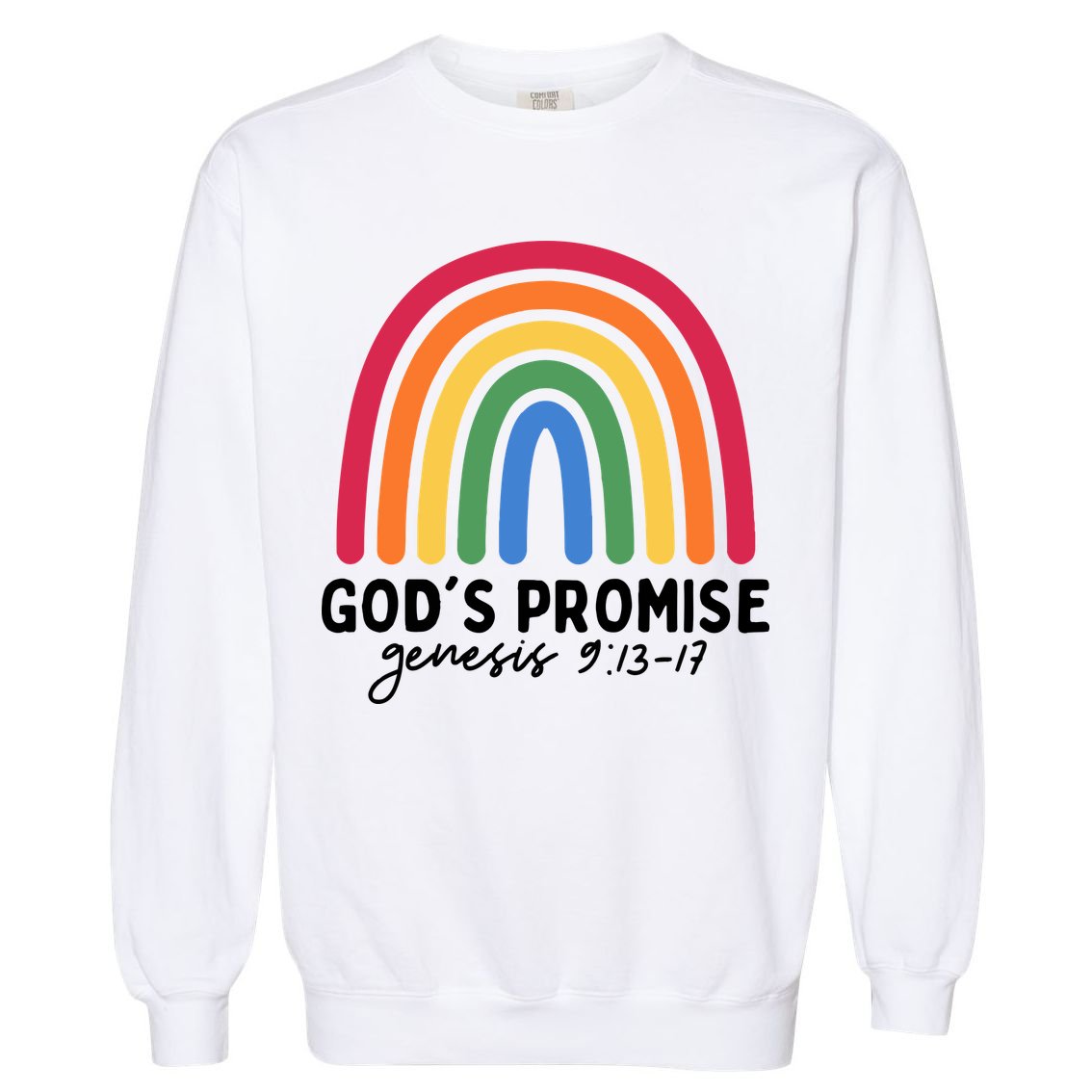 Gods Promise Christian Rainbow Garment-Dyed Sweatshirt