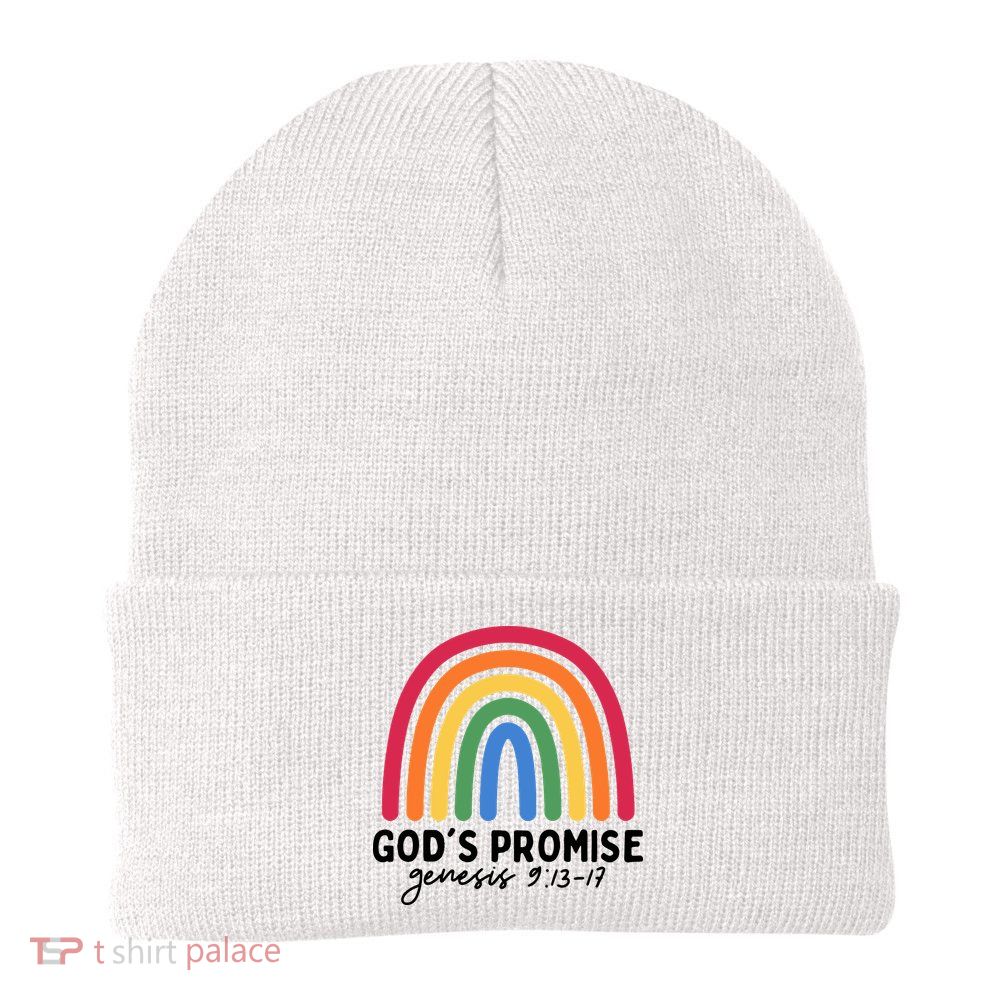 Gods Promise Christian Rainbow Beanie