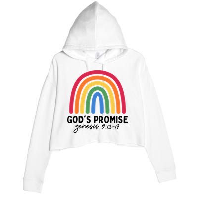 Gods Promise Christian Rainbow Crop Fleece Hoodie