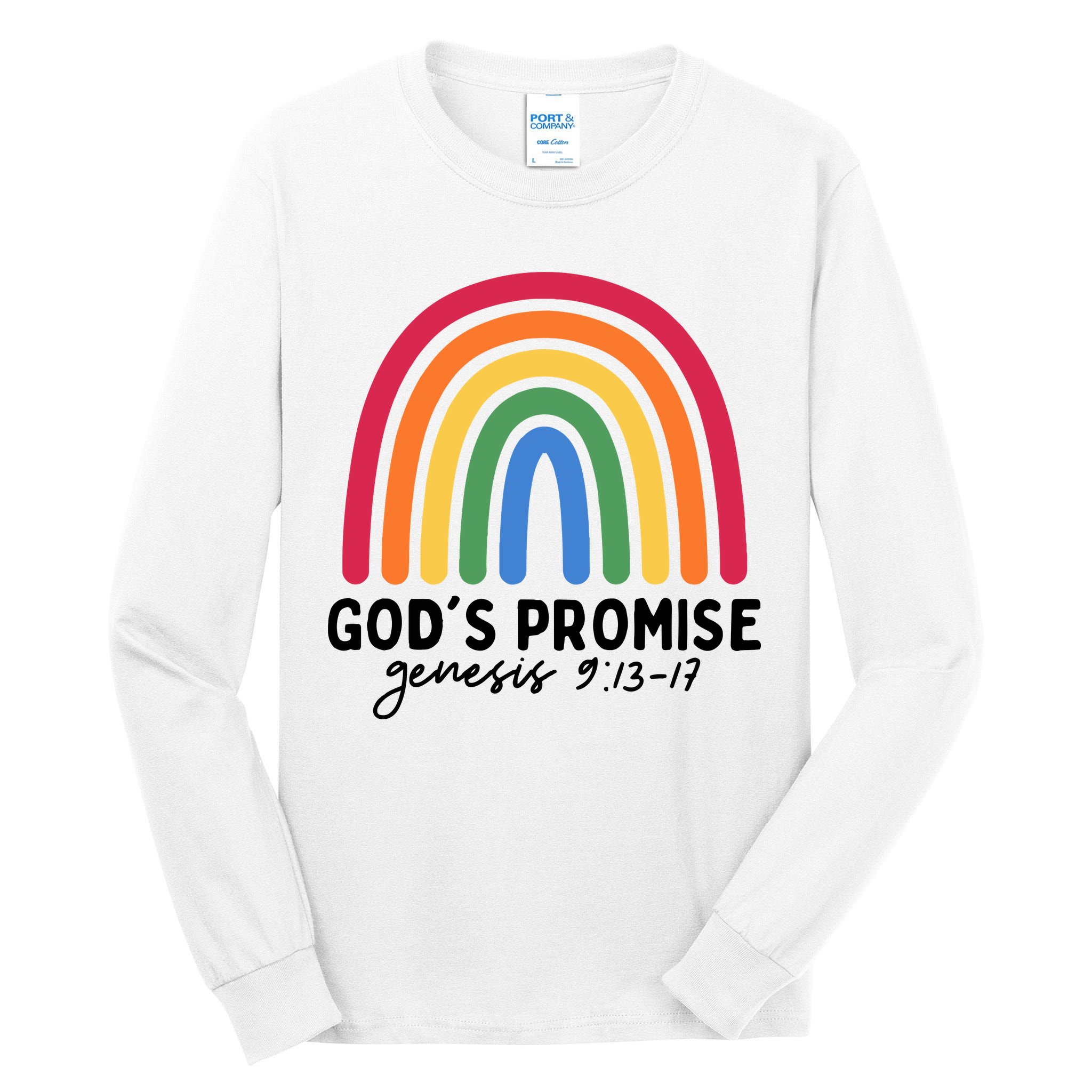 Gods Promise Christian Rainbow Tall Long Sleeve T-Shirt