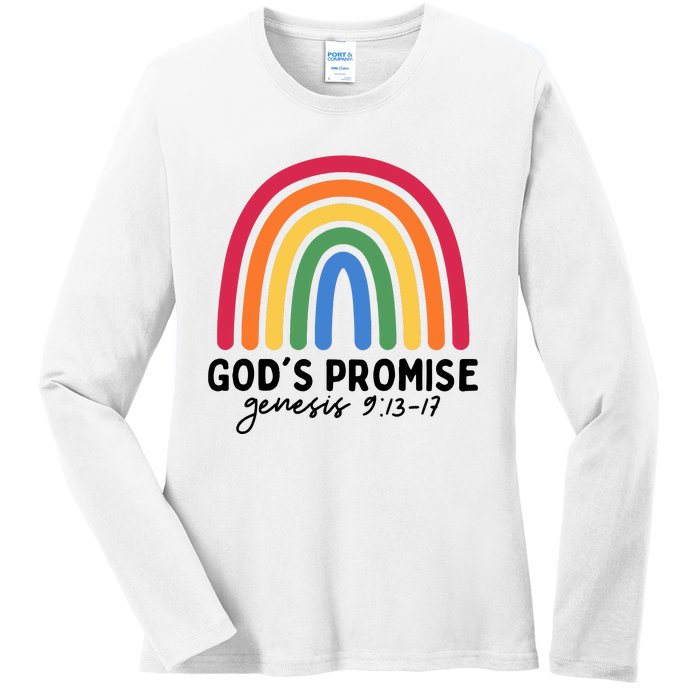 Gods Promise Christian Rainbow Ladies Long Sleeve Shirt