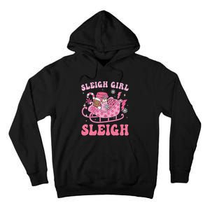 Groovy Pink Christmas Coffee Sleigh Girl Sleigh Xmas Holiday Tall Hoodie