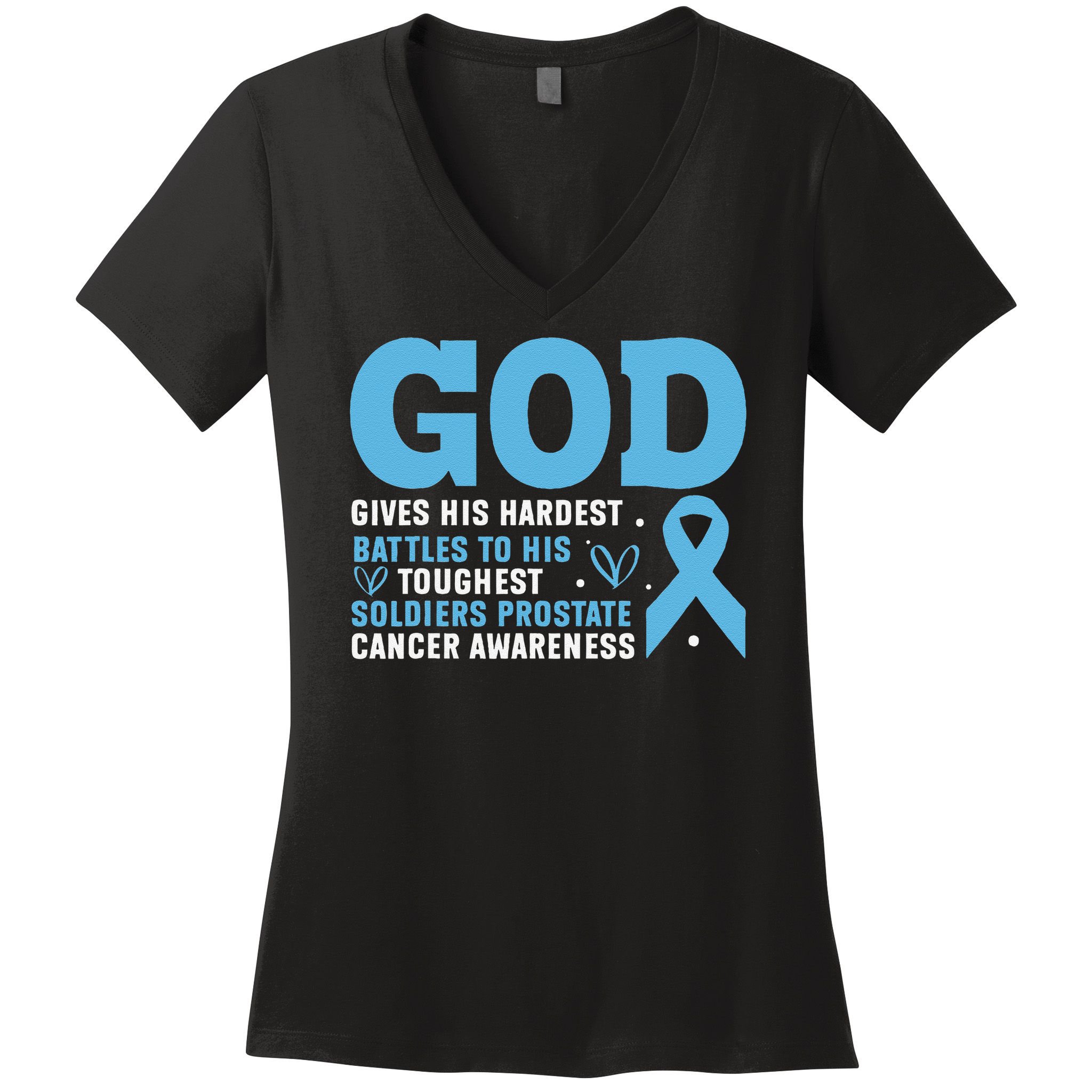 GOD Prostate Cancer Awareness Women's V-Neck T-Shirt