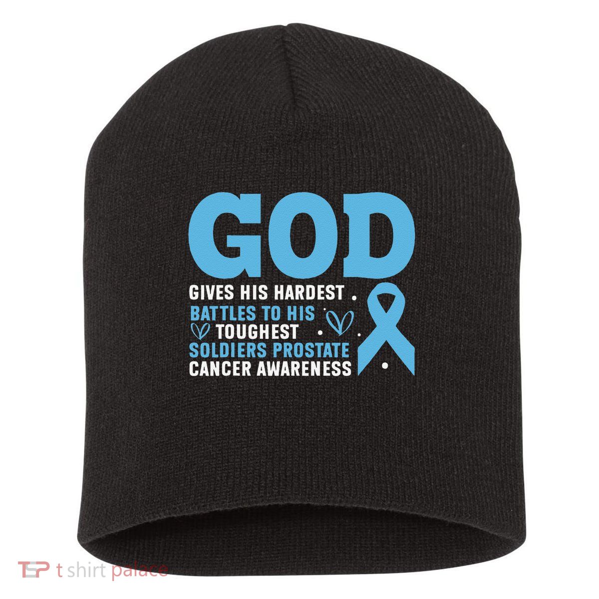 GOD Prostate Cancer Awareness Short Acrylic Beanie
