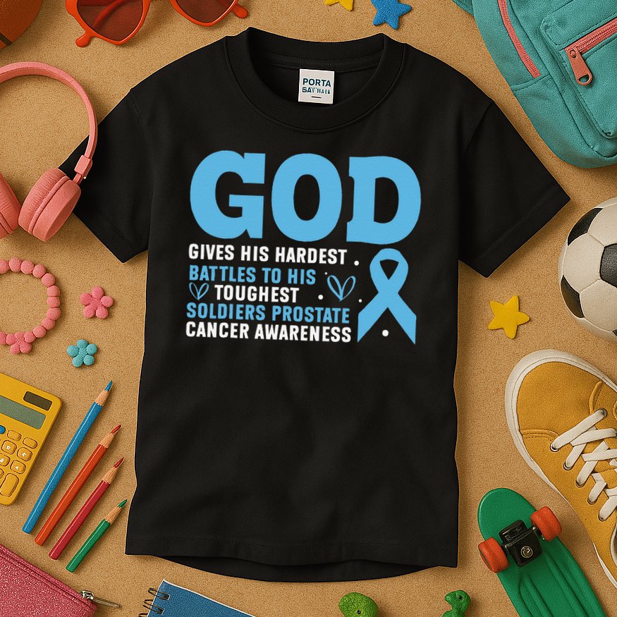 GOD Prostate Cancer Awareness Kids T-Shirt