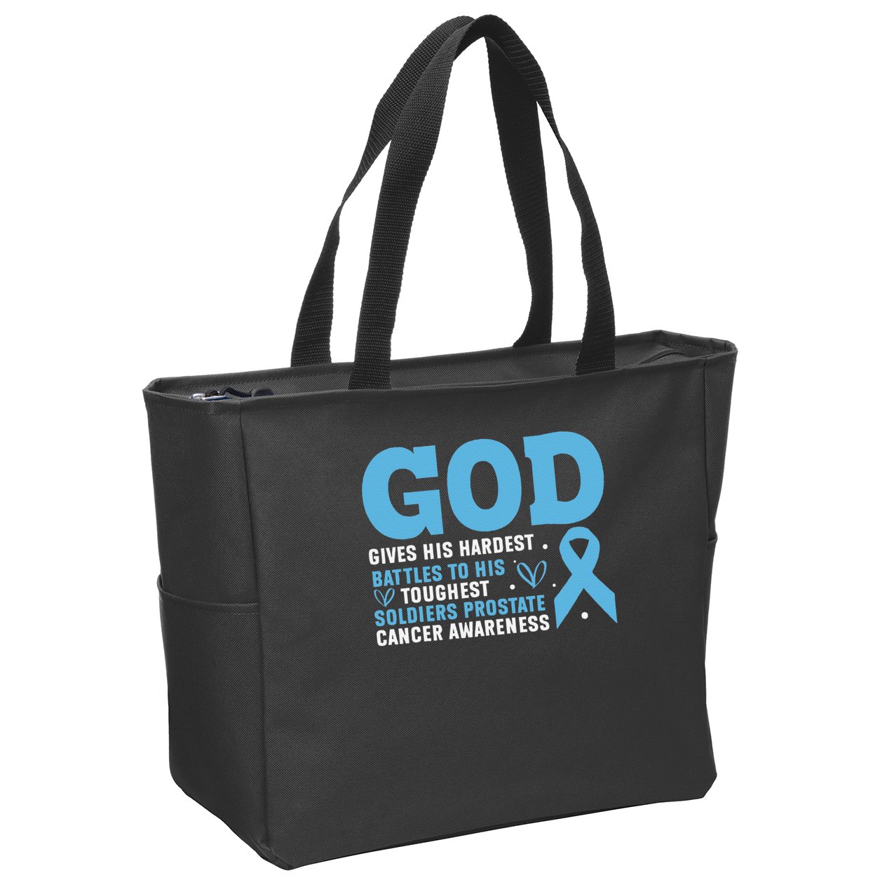 GOD Prostate Cancer Awareness Zip Tote Bag