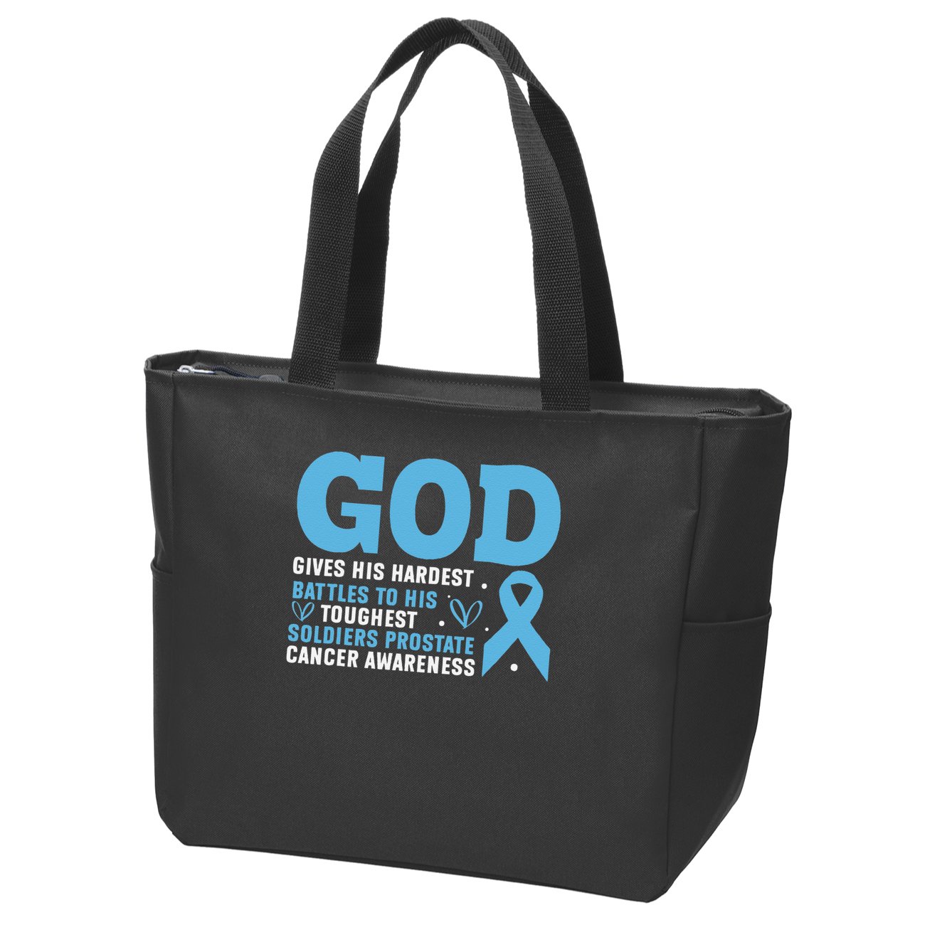 GOD Prostate Cancer Awareness Zip Tote Bag