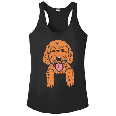 Goldendoodle Pocket Cute Dog Pet Lover Owner Men Women Gift Ladies PosiCharge Competitor Racerback Tank