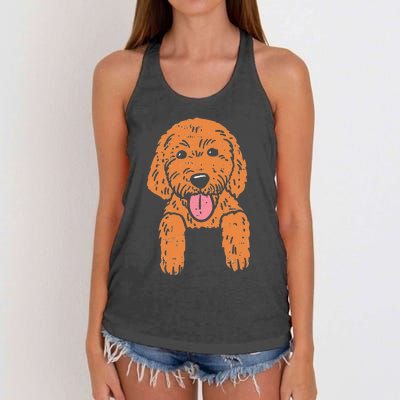 Goldendoodle Pocket Cute Dog Pet Lover Owner Men Women Gift Women's Knotted Racerback Tank