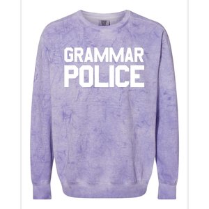 Grammar Police Costume Funny Halloween Grammar Police Colorblast Crewneck Sweatshirt