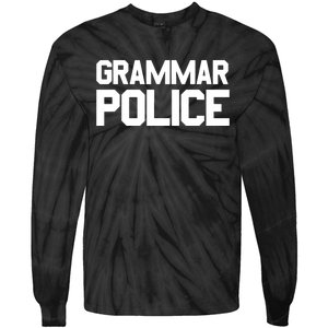 Grammar Police Costume Funny Halloween Grammar Police Tie-Dye Long Sleeve Shirt