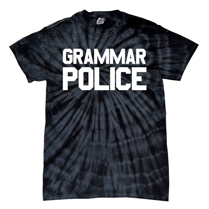 Grammar Police Costume Funny Halloween Grammar Police Tie-Dye T-Shirt