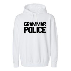 Grammar Police Costume Funny Halloween Grammar Police Garment-Dyed Fleece Hoodie