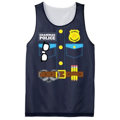 Grammar Police Costume Funny Halloween Pair With Jail Inmate Mesh Reversible Basketball Jersey Tank