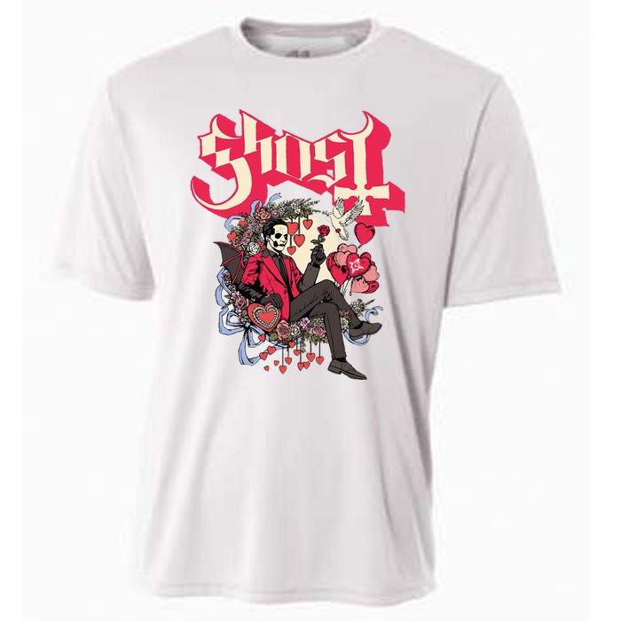 Ghost Papa Cupid ValentineS Day Cooling Performance Crew T-Shirt