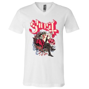 Ghost Papa Cupid ValentineS Day V-Neck T-Shirt