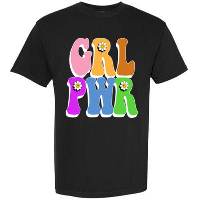 Girl Power Cute Sunflower Retro Colorful Garment-Dyed Heavyweight T-Shirt