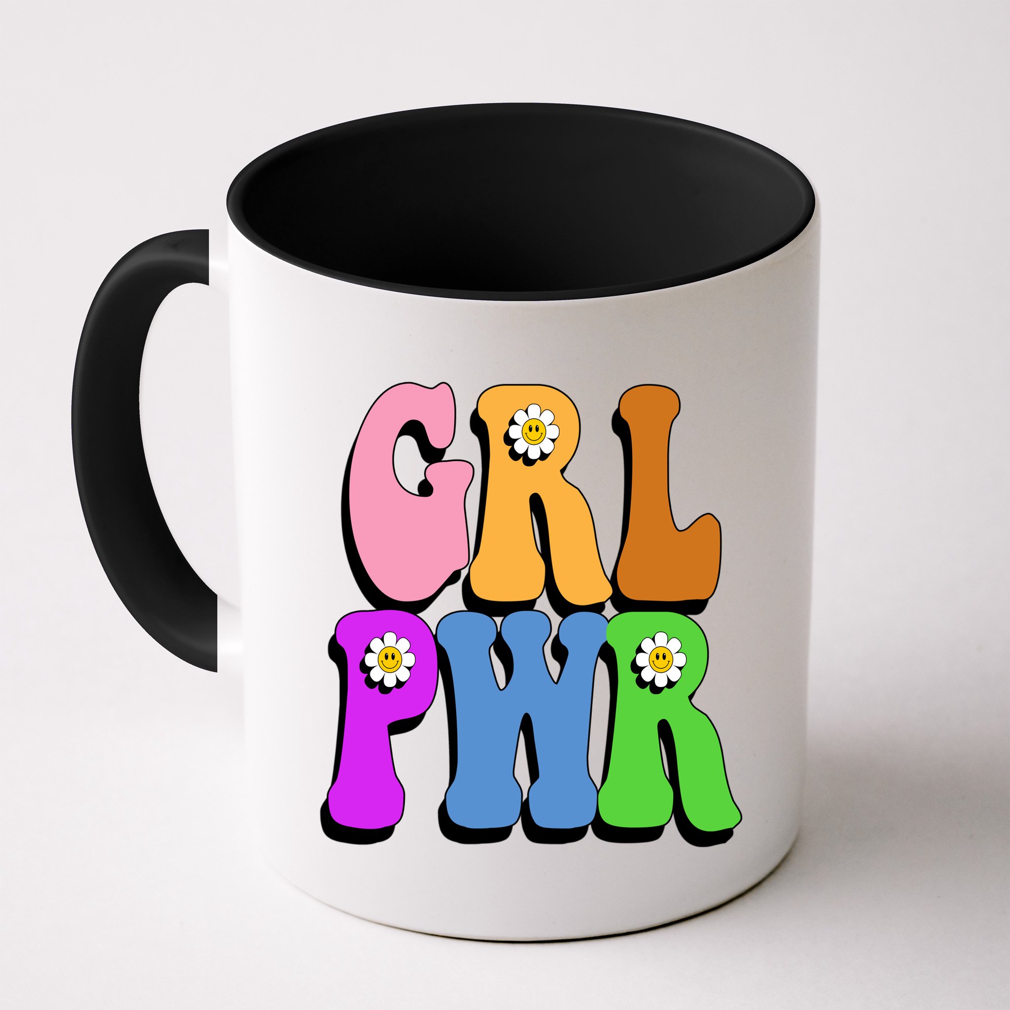 Girl Power Cute Sunflower Retro Colorful Mug