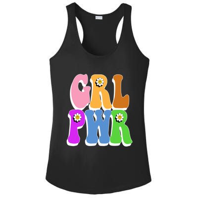 Girl Power Cute Sunflower Retro Colorful Ladies PosiCharge Competitor Racerback Tank