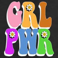 Girl Power Cute Sunflower Retro Colorful Trucker Hat