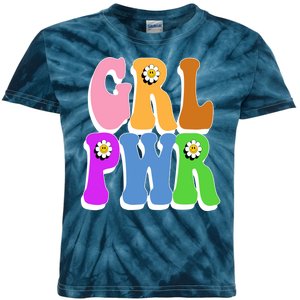 Girl Power Cute Sunflower Retro Colorful Kids Tie-Dye T-Shirt