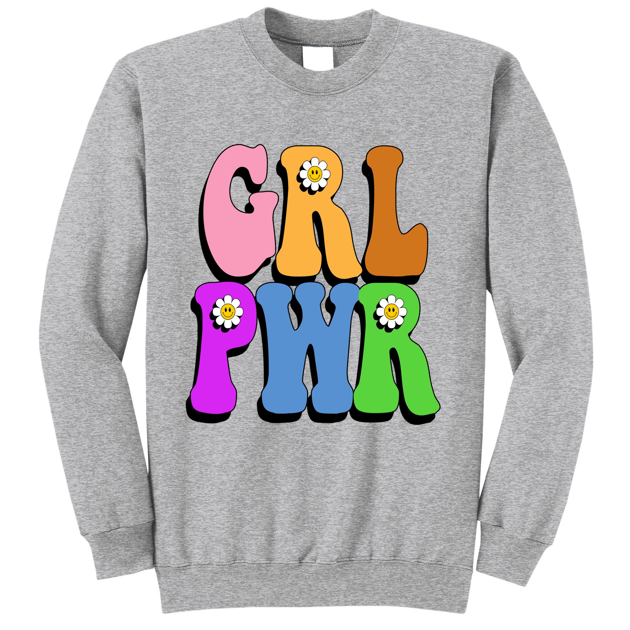 Girl Power Cute Sunflower Retro Colorful Sweatshirt