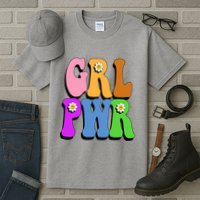 Girl Power Cute Sunflower Retro Colorful Tall T-Shirt