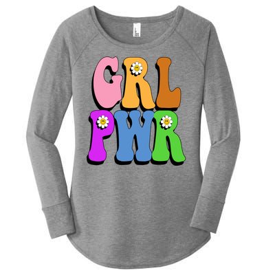 Girl Power Cute Sunflower Retro Colorful Women's Perfect Tri Tunic Long Sleeve Shirt