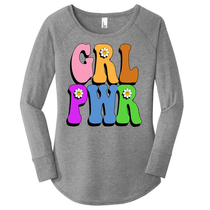 Girl Power Cute Sunflower Retro Colorful Women's Perfect Tri Tunic Long Sleeve Shirt