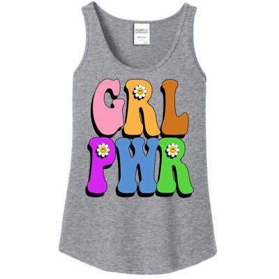 Girl Power Cute Sunflower Retro Colorful Ladies Essential Tank