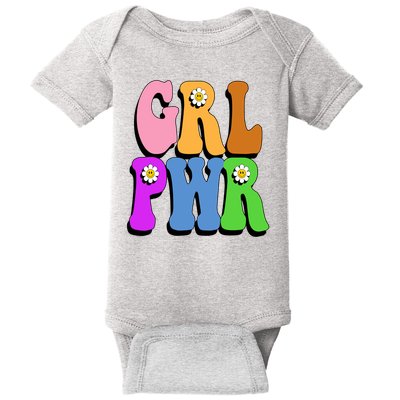 Girl Power Cute Sunflower Retro Colorful Baby Bodysuit