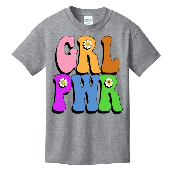 Girl Power Cute Sunflower Retro Colorful Kids T-Shirt