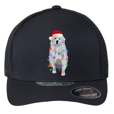 Great Pyrenees Christmas Lights Xmas Patou Pyrenean Gift Flexfit Unipanel Trucker Cap
