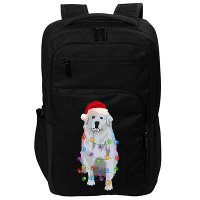 Great Pyrenees Christmas Lights Xmas Patou Pyrenean Gift Impact Tech Backpack