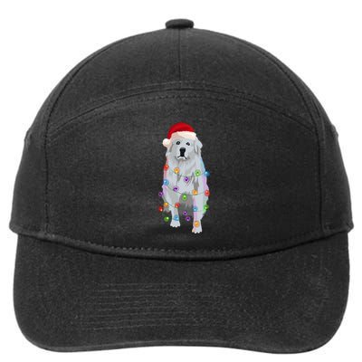 Great Pyrenees Christmas Lights Xmas Patou Pyrenean Gift 7-Panel Snapback Hat