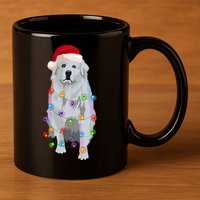 Great Pyrenees Christmas Lights Xmas Patou Pyrenean Gift 11oz C Handle Ceramic Mug